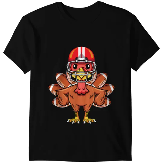 Football Gift Turkey Game Day Football Funny Gobble Player Turkey Gift T-Shirts