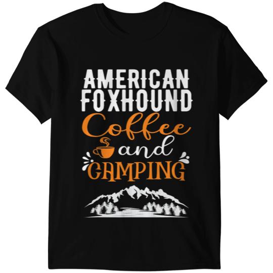 Camping Camp American Foxhound Coffee And Camping Dog Lover Camper T-Shirts