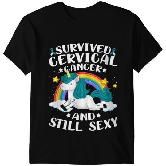 Unicorns Fighting Cervical Cancer And Still Sexy Unicorns Lovers Women 2 T-Shirts