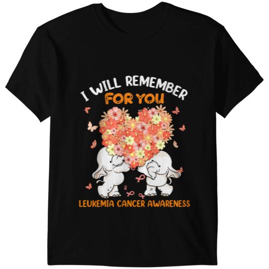 Elephants Lover Remember Elephant Leukemia Cancer Awareness Womens Mens T-Shirts
