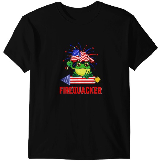 Frog Gift Funny Fourth of July USA Firequacker T-Shirts