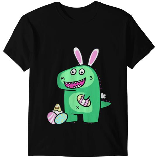 Dinosaur Dino Happy Eastrawr Trex Bunny Egg Funny Easter Dinosaur Kid T-Shirts