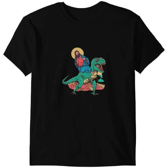 Dinosaur Dino Christian Jesus Christ TRex Dinosaur Ride Christian Religious Faith T-Shirts