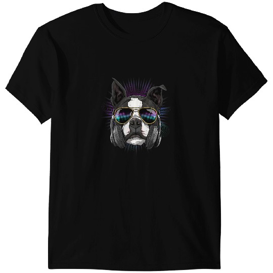 Dog Boston Terrier EDM House Music DJ Boston Terrier Music Lover Music Artist T-Shirts