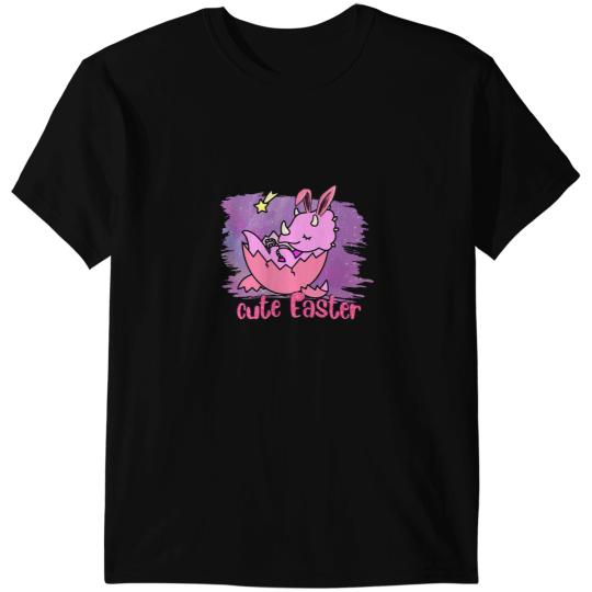 Dinosaur Dino Girl Dinosaur Easter Day Galaxy Cloud Cute Bunny T-Shirts