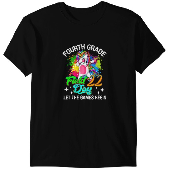 Unicorns Fourth Grade Field Day Let The Games Begin Kids T-Shirts