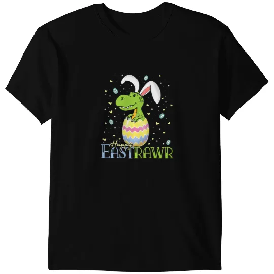 Dinosaur Dino Happy Eatsrawr Easter Dinosaur Men Kids Dino Bunny T-Shirts