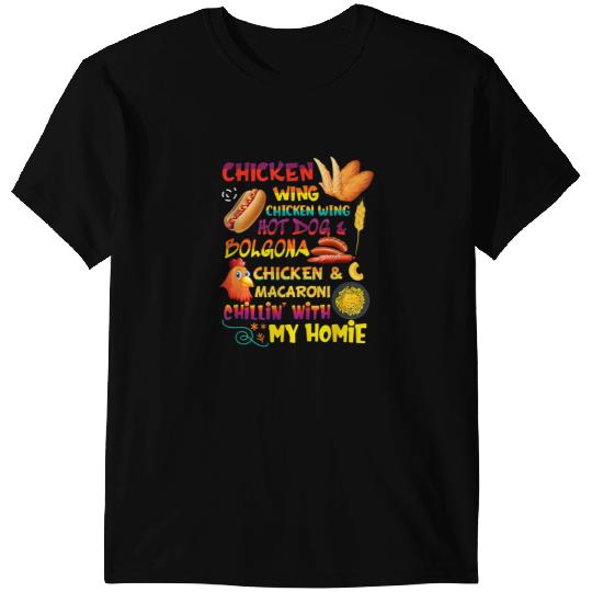 Chicken Poultry Cooked Chicken Wing Chicken Wing Hot Dog Bologna Macaroni T-Shirts