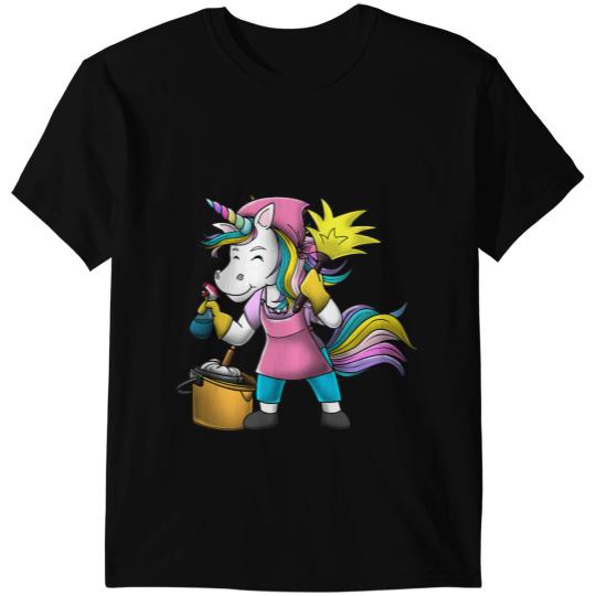 Unicorns Girl Funny Cleaning Lady Housekeeper Maid Service T-Shirts