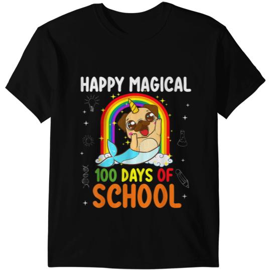 Unicorns Happy Magical 100 Days Of School Unicorns Funny Student Kids T-Shirts