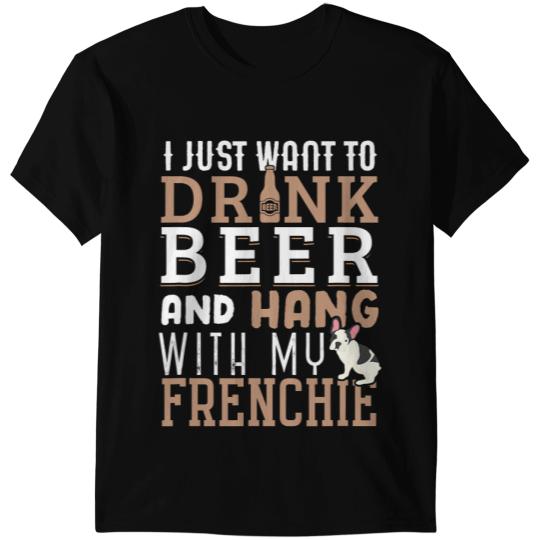Frenchie Dog Dad T Funny French Bulldog Dog Lover Beer French Bulldog T-Shirts