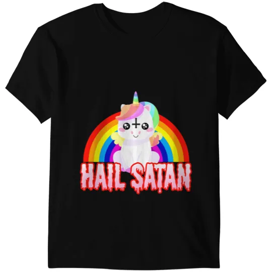 Unicorns Hail Satan Satanic Unicorns Goth Atheist Pagan T-Shirts