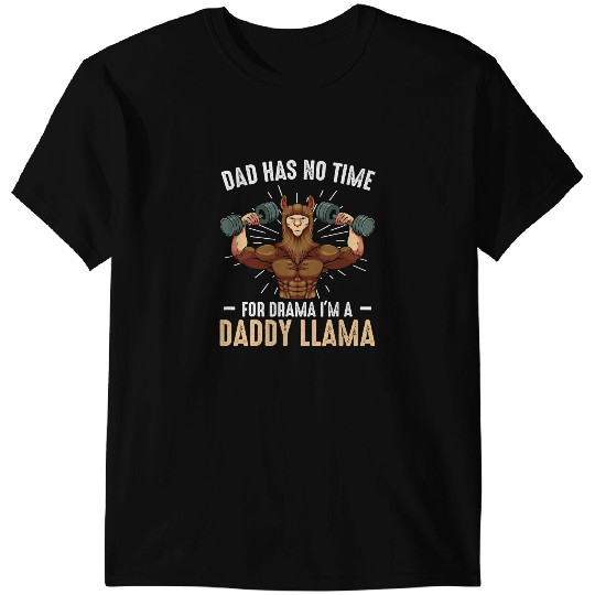 Lama Llama Mens Daddy Llama Fathers Day Funny Animal Dad Papa Pop Husband T-Shirts