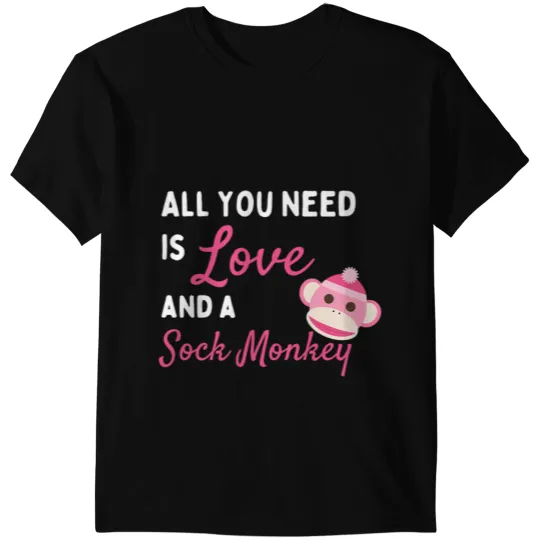 Monkey Lover Love and A Sock Monkey Gift for Sock Monkey Fans T-Shirts
