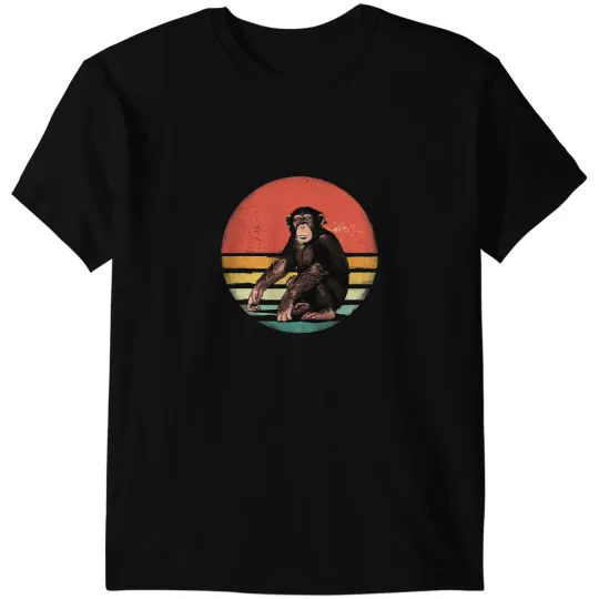 Monkey Lover Retro vintages Chimpanzee Monkey Ape Chimp Primate Zoology T-Shirts