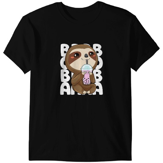 Sloth Gift Bubble Tea Sloth Boba Tea Anime Kawaii Milk Tea Drink T-Shirts
