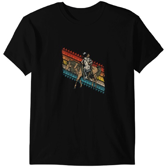 Funny Horse Native American Indian Warrior on Horse T-Shirts