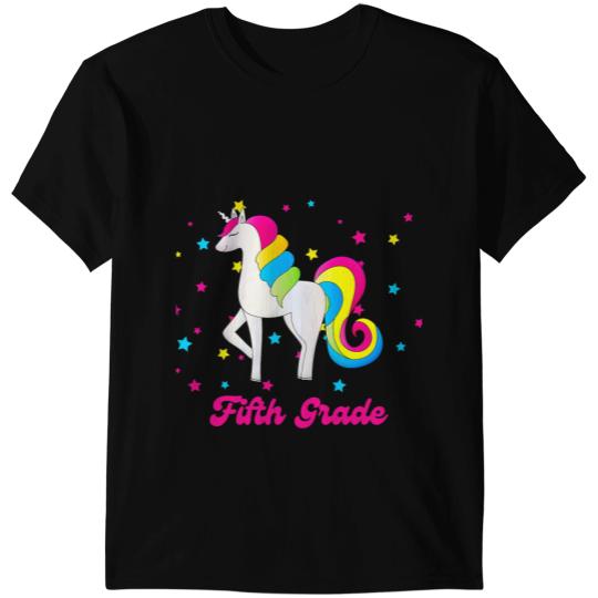 Unicorns Pink Rainbow Unicorns Back To School Fifth Grade 5th Grade T-Shirts