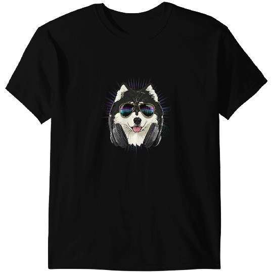 Dog Alaskan Malamute EDM House Music DJ Alaskan Malamute Music Lover Music Artist T-Shirts