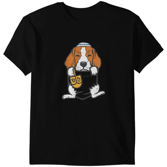 Jewish Pocket Dog Beagle Hanukkah Pajamas Chanukah PJs Women T-Shirts