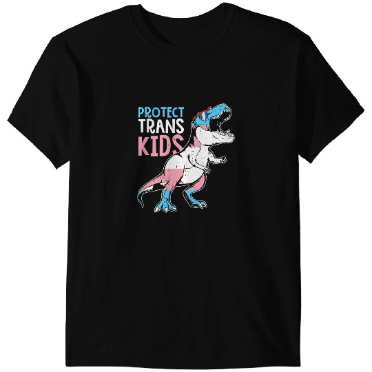 Dinosaur Dino Protect Trans Kids Dinosaur T Rex Transgender Pride Boys T-Shirts
