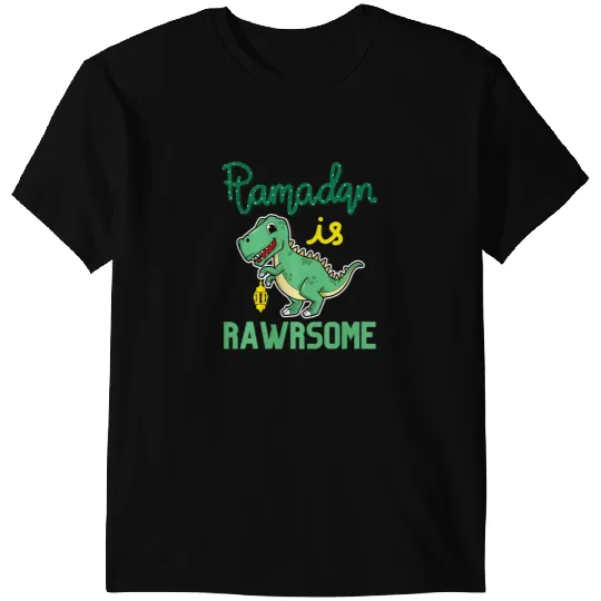 Dinosaur Dino Ramadan Mubarak Dinosaur Ramadan Is Rawrsome Funny For Kids T-Shirts