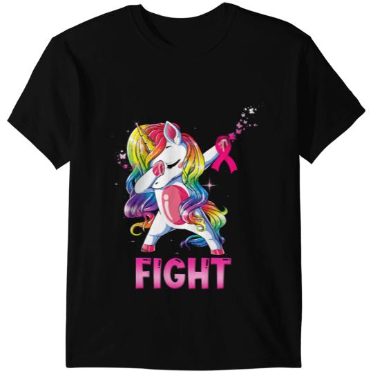 Unicorns Fight Breast Cancer Awareness Unicorns Ribbon Pink Butterfly T-Shirts