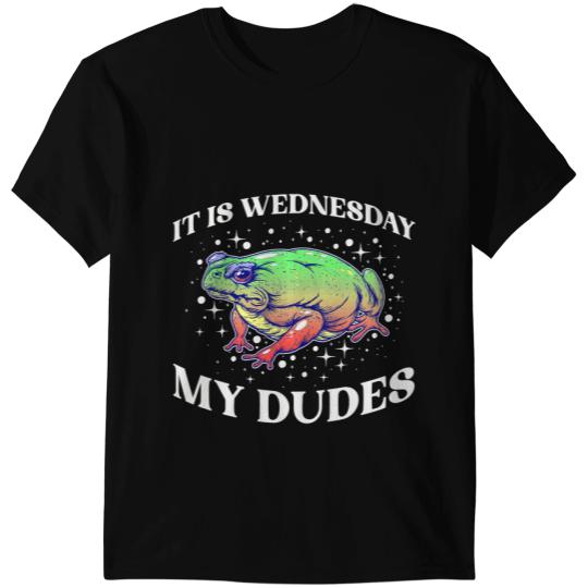 Frog Gift It is Wednesday my dudes Funny Meme Quote Frog Art T-Shirts