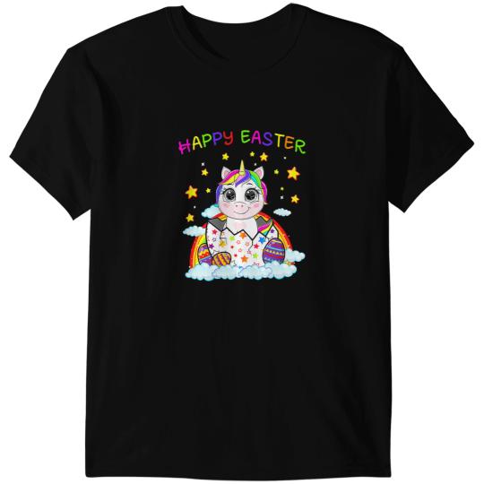 Unicorns Happy Easter Unicorns Bunny Girls Kids Easter Eggs Rainbow T-Shirts