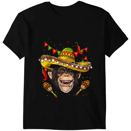 Monkey Lover Mexico Cinco de Mayo Monkey Sombrero Mexican Party Animal T-Shirts