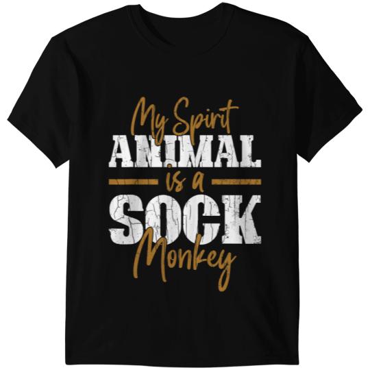 Monkey Lover Spirit Animal Is Sock Monkey Funny Monkeys Lover Graphic T-Shirts