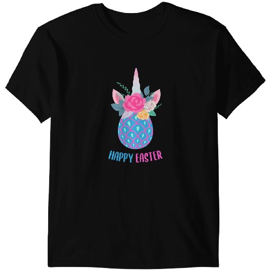 Unicorns Happy Easter with Unicorns and Easter Egg for Girls Kids Boys T-Shirts