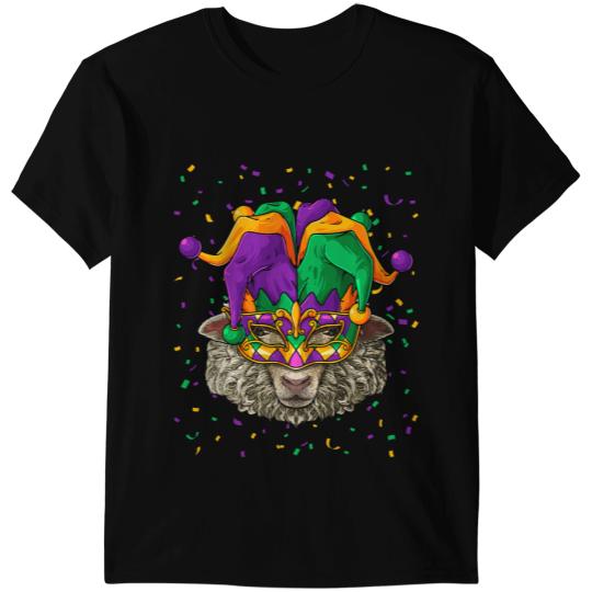 Sheep Lamb Mardi Gras Animal Face Farmer carnivals Jester Festival Ewe Sheeps T-Shirts
