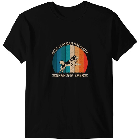 Dog Alaskan Malamute Womens Retro Alaskan Malamute Dog Design For Grandma Mothers Day T-Shirts