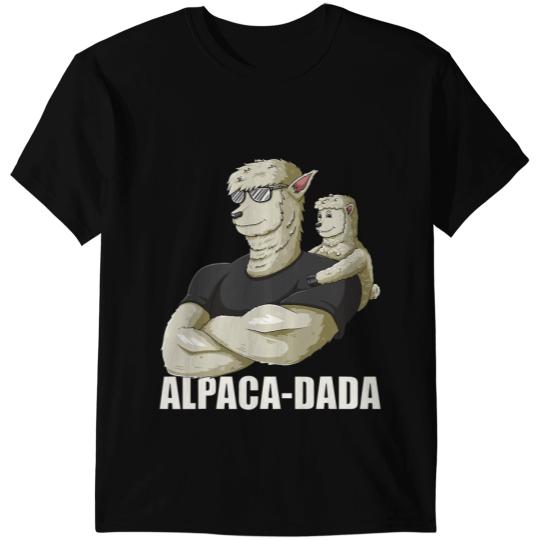 Lama Llama Mens Alpaca Dada With Llama Alpaca Son for Fathers Day T-Shirts