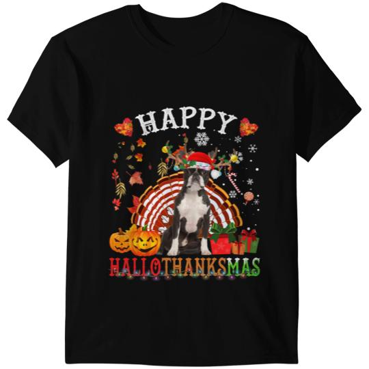 Dog Boston Terrier Halloween Thanksgiving Christmas Boston Terrier Xmas T-Shirts