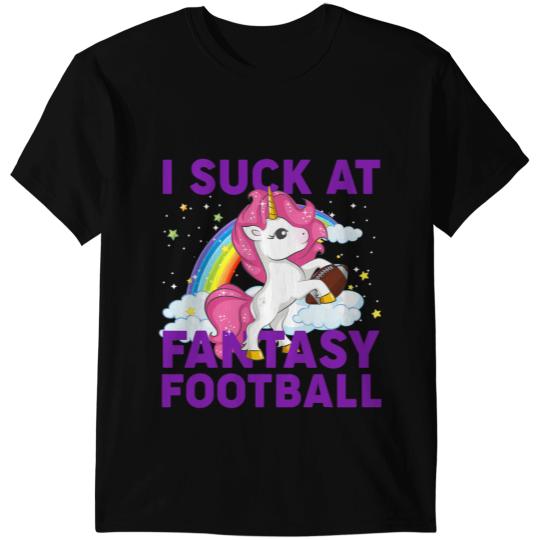 Unicorns I Suck At Fantasy Football Pink Unicorns Rainbow T-Shirts