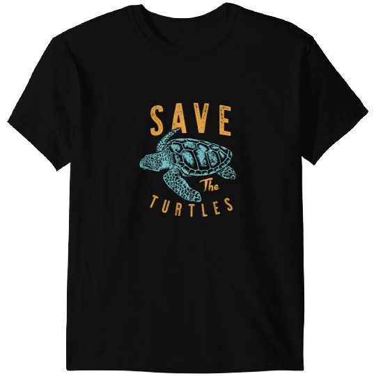 KV9 Turtle Save The Turtles Retro Style Sea Life Lovers T-Shirts