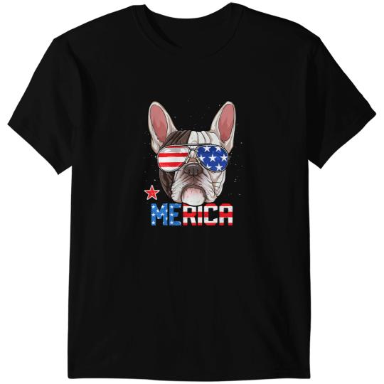 Frenchie Dog Merica 4th of July T Men Boys Dog Puppy French Bulldog T-Shirts