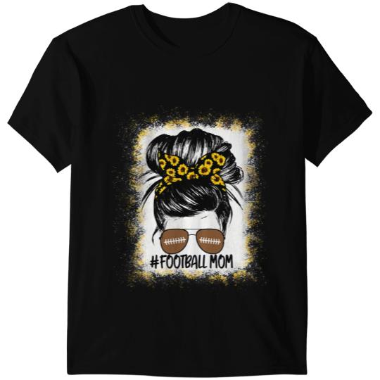Football Gift Womens Bleached Football Mom Sunflower Mothers Day T-Shirts