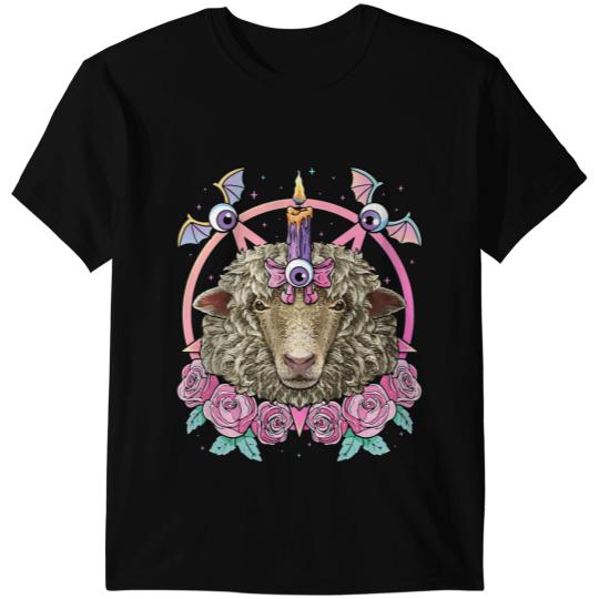 Sheep Lamb Pastel Goth Sheep Pagan Creepy Menhera Farmer Sheep Ewe Sheeps T-Shirts