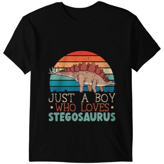 Dinosaur Dino Just A Boy Who Loves Stegosaurus Paleontologist Dinosaur 1 T-Shirts