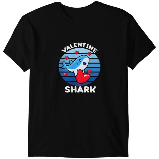 Ocean Shark Valentines Day Cute V day Boys Girls Kids Toddlers T-Shirts