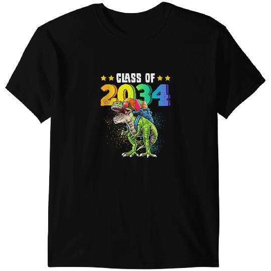 Dinosaur Dino Class of 2034 T Rex Dinosaur Kindergarten Back to School Boy T-Shirts
