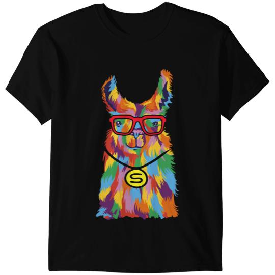 Lama Llama Be Kind Flower Lama Animal Lover Bohemian Rainbow Llama T-Shirts