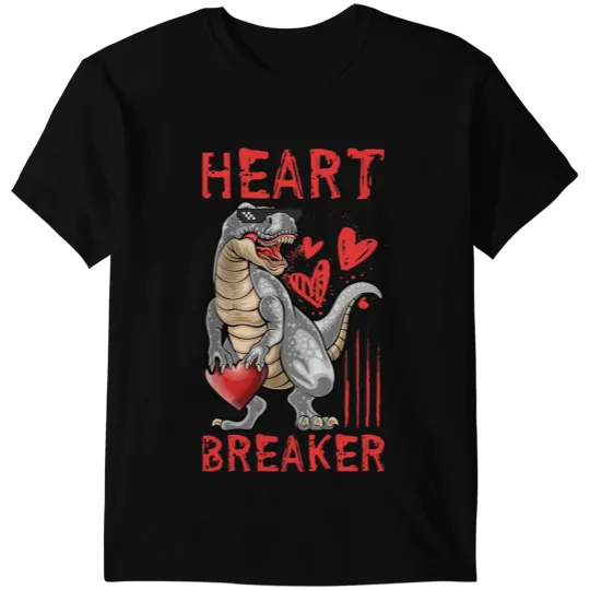 Dinosaur Dino Valentines Day Outfit Men Toddler Boy Kids T-Shirts