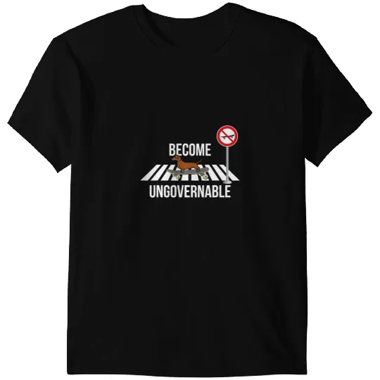 Wiener Skateboarding Become Ungovernable Dachshund Doxie T-Shirts