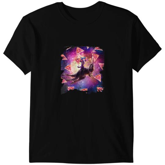Dinosaur Dino Unicorns Thug Space Cat On Dinosaur Unicorns Pizza T-Shirts