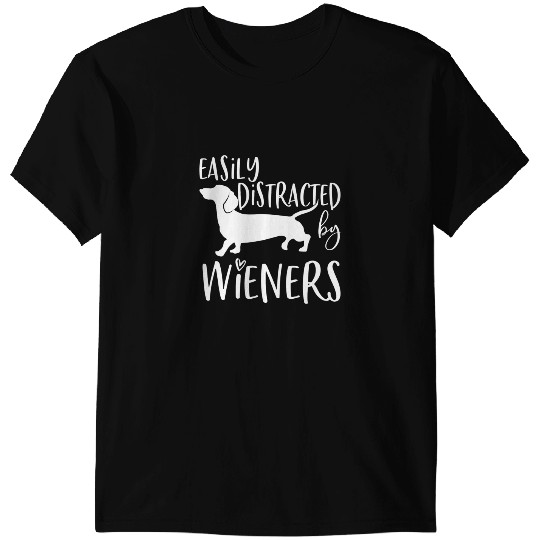 Wiener Easily Distracted By Wieners Womens Mom 173 Dachshund Doxie T-Shirts