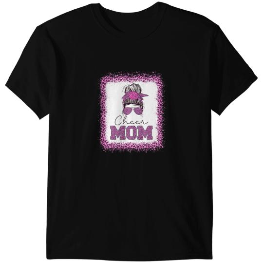 Football Gift Cheer Football Cheerleading Mom Of Both Messy Hair Bun 6 T-Shirts